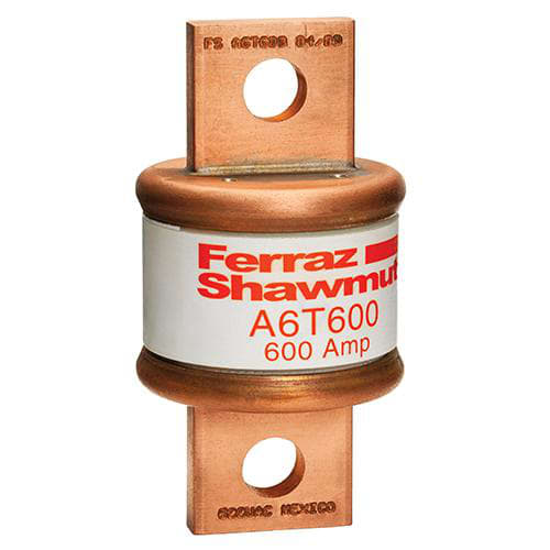 Ferraz Shawmut - Mersen A6T600 Class T / Fast-Acting A6T Fuse - 600amp. High current limitation / small physical size. Rated 600 volts AC / 300 volts DC