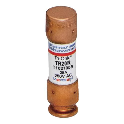Ferraz Shawmut - Mersen TR20-R Class RK5 / Time-Delay TRI-ONIC TR-R Current-Limiting Fuse - 20amp. Rated 250 volts AC / 160 volts DC