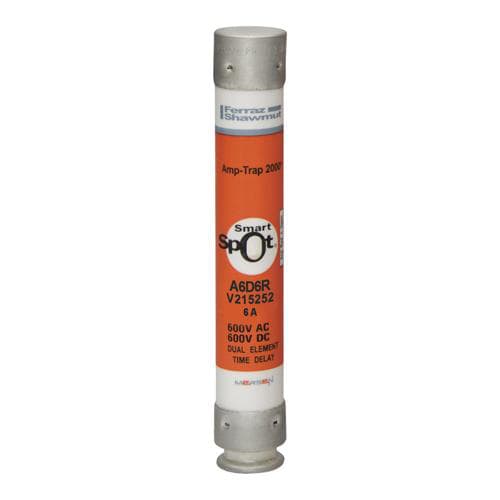 Ferraz Shawmut - Mersen A6D6-R Class RK1 / Time-Delay Amp-Trap 2000 SmartSpot A6D-R Fuse - 6amp. Rated 600 volts AC / DC