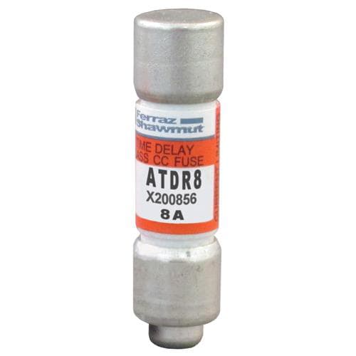 Ferraz Shawmut - Mersen ATDR8 Class CC / Time Delay Amp-Trap 2000 ATDR Fuse - 8amp. (AC: 600VAC, 200kA I.R. DC: 300VDC, 100kA I.R.)