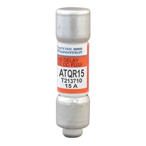 Ferraz Shawmut - Mersen ATQR15 Class CC / Time-Delay ATQR Fuse - 15amp. Rated 600 volts AC / 300 volts DC