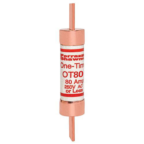 Ferraz Shawmut - Mersen OT80 Class K5 / One-Time General Purpose Fuse - 80amp. Rated 250 volts AC / DC