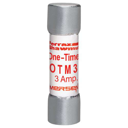 Ferraz Shawmut - Mersen OTM3 One-Time OTM Fast-Acting Midget Fuse - 3amp. Rated 250 volts AC