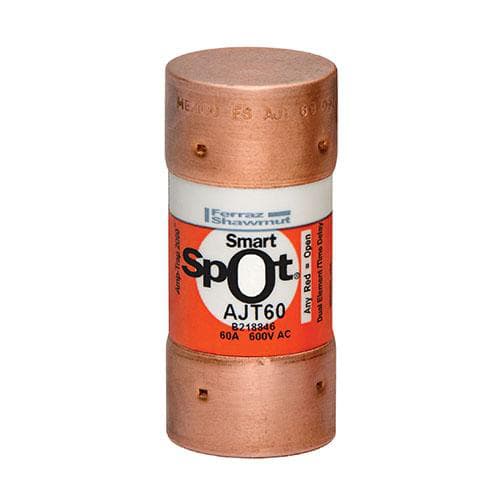 Ferraz Shawmut - Mersen AJT60 Class J - Time Delay Amp-Trap 2000 SmartSpot AJT Fuse - 60amp. Rated 600 volts AC, 500 volts DC