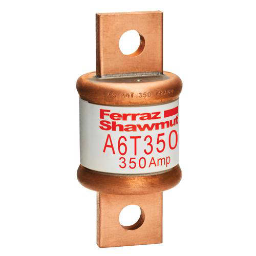 Ferraz Shawmut - Mersen A6T350 Class T / Fast-Acting A6T Fuse - 350amp. High current limitation / small physical size. Rated 600 volts AC / 300 volts DC