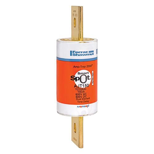 Ferraz Shawmut - Mersen AJT150 Class J - Time Delay Amp-Trap 2000 SmartSpot AJT Fuse - 150amp. Rated 600 volts AC, 500 volts DC