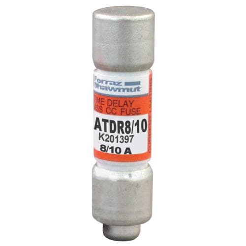 Ferraz Shawmut - Mersen ATDR8/10 Class CC / Time Delay Amp-Trap 2000 ATDR Fuse - 8/10amp. (AC: 600VAC, 200kA I.R. DC: 300VDC, 100kA I.R.)