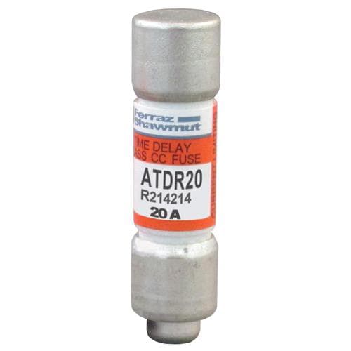 Ferraz Shawmut - Mersen ATDR20 Class CC / Time Delay Amp-Trap 2000 ATDR Fuse - 20amp. (AC: 600VAC, 200kA I.R. DC: 300VDC, 100kA I.R.)