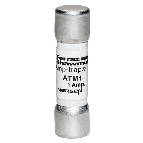 Ferraz Shawmut - Mersen ATM1 Fast-Acting Amp-Trap Midget ATM Fuse - 1amp. Rated 600 volts AC & DC, with a 100kA interrupting rating