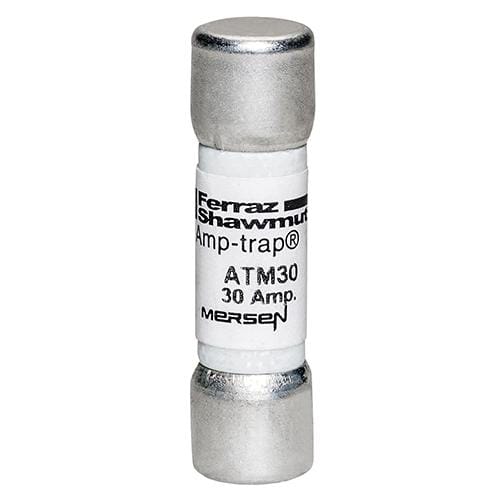 Ferraz Shawmut - Mersen ATM30 Fast-Acting Amp-Trap Midget ATM Fuse - 30amp. Rated 600 volts AC & DC, with a 100kA interrupting rating