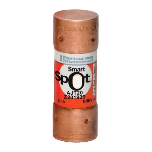 Ferraz Shawmut - Mersen AJT20 Class J - Time Delay Amp-Trap 2000 SmartSpot AJT Fuse - 20amp. Rated 600 volts AC, 500 volts DC