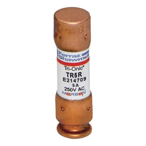 Ferraz Shawmut - Mersen TR5-R Class RK5 / Time-Delay TRI-ONIC TR-R Current-Limiting Fuse - 5amp. Rated 250 volts AC / 160 volts DC