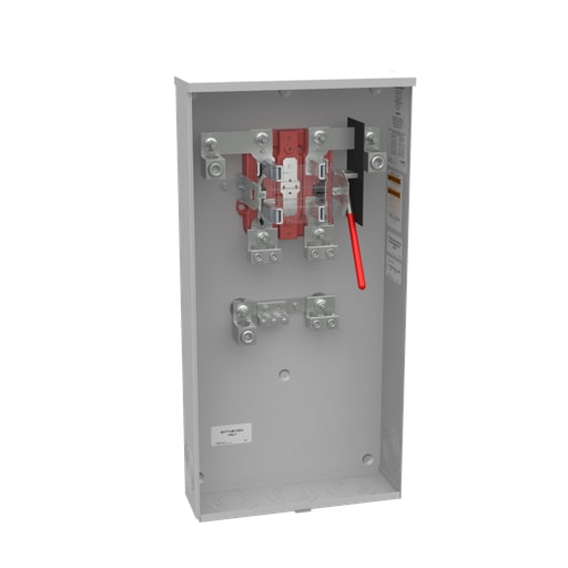 Milbank Mfg. Co - Milbank U1129-O-K3L-K2L-HSP 4 Terminal Ringless Plain Top Lever Bypass Single Connector Locking 4-600kcmil Double Connector Locking 6-350kcmil Stainless Steel Hasp
