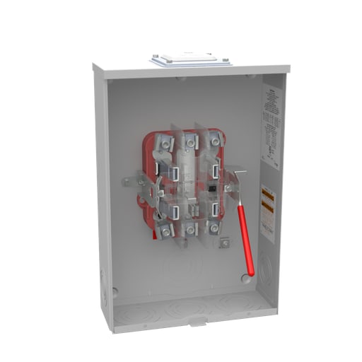 Milbank Mfg. Co - Milbank U9551-RXL-QG 5 Terminal Ringless Large Hub Open Adapt To Small Closing Plate Quadplex Ground Lever Bypass