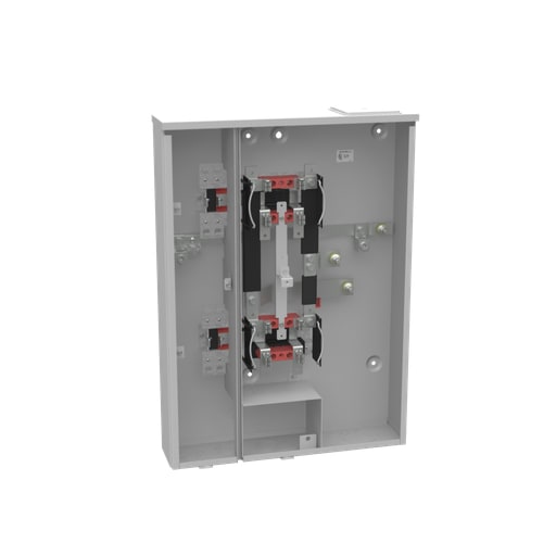 Milbank Mfg. Co - Milbank U2862-X-HSP 4 Terminal Ringless Large Closing Plate 2 Position 2-200 Ampere Main Breaker Provision Stainless Steel Hasp