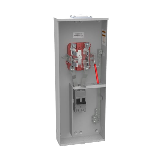 Milbank Mfg. Co - Milbank U3791N-RXL-200-5T9-AMS 5 Terminal Ringless Large Hub Open Adapt To Small Closing Plate Lever Bypass 1-200 Ampere Main Breaker 5th Terminal 9 Oclock Position Ameren
