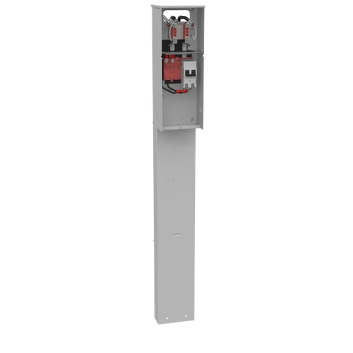 Milbank Mfg. Co - Milbank U5136-O-100S 4 Terminal Ringless Plain Top Horn Bypass 1-100 Ampere Main Breaker Single Pedestal Direct Bury