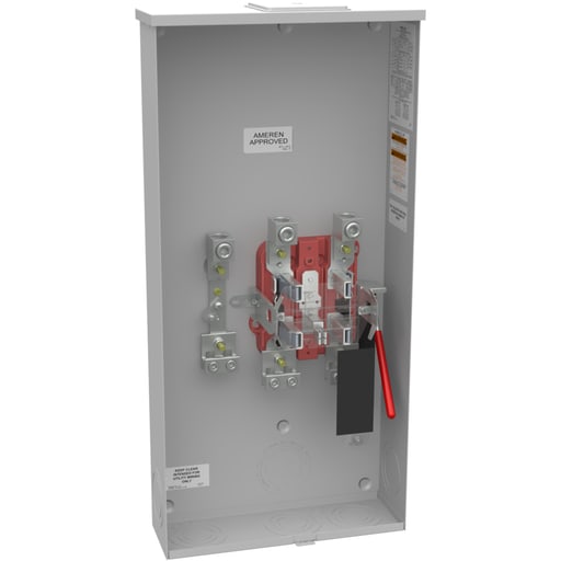 Milbank Mfg. Co - Milbank U5740-X-K3L-K2L-5T6-AMS 5 Terminal Ringless Large Closing Plate Lever Bypass Single Connector Locking 4-600kcmil Double Connector Locking 6-350kcmil Ameren