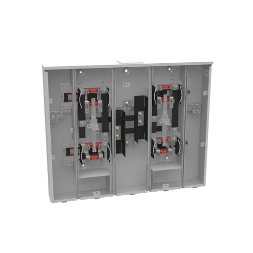 Milbank Mfg. Co - Milbank U2864-X-HSP 4 Terminal Ringless Large Closing Plate 4 Position 4-200 Ampere Main Breaker Provision Stainless Steel Hasp