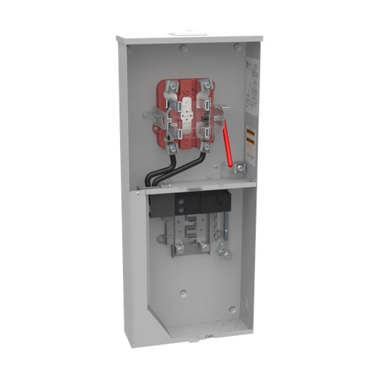 Milbank Mfg. Co - Milbank U5871-XL-200 4 Terminal Ringless Small Closing Plates Lever Bypass 1-200 Ampere Main Breaker 8 Branch Circuit 14.125 In X 33.5 In X 4.5 In