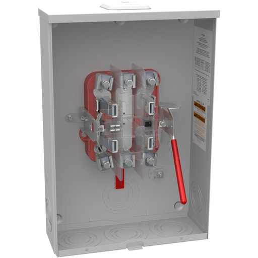 Milbank Mfg. Co - Milbank U4801-XL-5T9 5 Terminal Ringless Small Closing Plate Lever Bypass 5th Terminal 9 Oclock Position