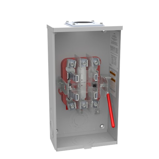 Milbank Mfg. Co - Milbank U9800-RRL-QG 4 Terminal Ringless Large Hub Open Adapt To Small Hub Open Quadplex Ground Lever Bypass