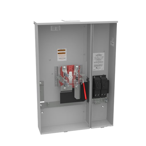 Milbank Mfg. Co - Milbank U5890-X-2/200-HSP 4 Terminal Ringless Large Closing Plate 2-200 Ampere Main Breaker Stainless Steel Hasp
