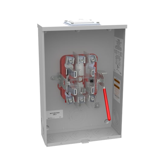 Milbank Mfg. Co - Milbank U9801-RXL-QG 4 Terminal Ringless Large Hub Open Adapt To Small Closing Plate Quadplex Ground Lever Bypass