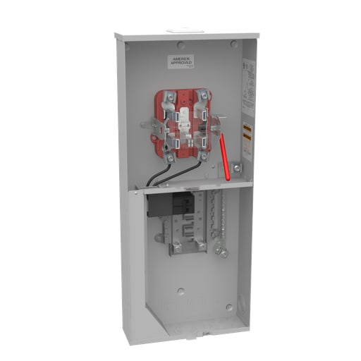 Milbank Mfg. Co - Milbank U6281-XL-100-5T6-AMS 5 Terminal Ringless Small Closing Plate Lever Bypass 1-100 Ampere Main Breaker 10 Branch Circuit 5th Terminal 6 Oclock Position Ameren