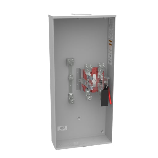 Milbank Mfg. Co - Milbank U5786-X-K3-K2-BL 4 Terminal Ringless Large Closing Plate Lever Bypass Single Connector 4-600kcmil Double Connector 6-350kcmil 9-16 In Barrel Lock With Bracket Provision