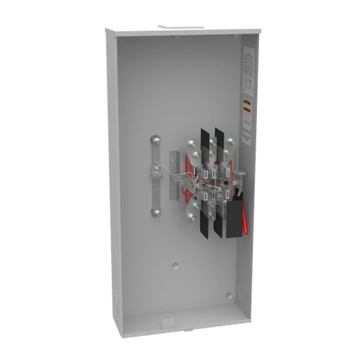 Milbank Mfg. Co - Milbank U4911-X-QG-BL 7 Terminal Ringless Large Closing Plate Quadplex Ground Lever Bypass 9-16 In Barrel Lock With Bracket Provision