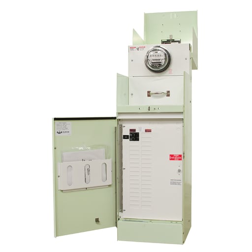 Milbank Mfg. Co - Milbank CP3B51115A22 Ringless 100 Amperes 240 Volt 4 Terminal Main Circuit-breaker 16 Circuit Loadcenter 22k Mint Green
