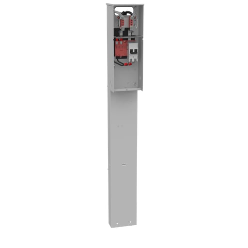 Milbank Mfg. Co - Milbank U5136-O-200S 4 Terminal Ringless Plain Top Horn Bypass 1-200 Ampere Main Breaker Single Pedestal Direct Bury Series Wired