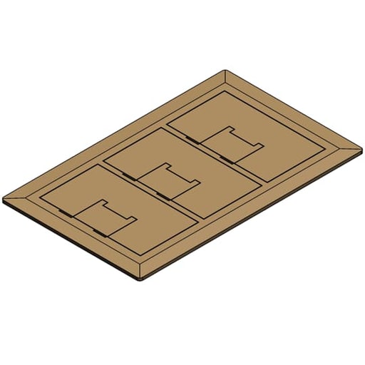 Thomas & Betts Co - Carlon E9763BR 3-Gang Floor Box Cover, Brass