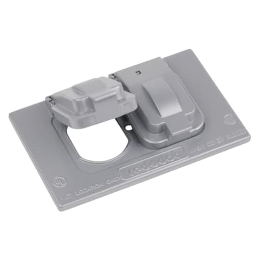 Thomas & Betts Co - Red Dot DCCDSO Shrink Wrap Stay Open Silver Horizontal Duplex Cover