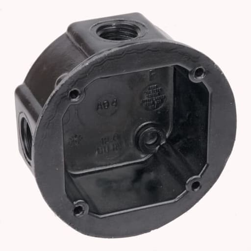 Thomas & Betts Co - UB AO4-34 ROUND BOX W/FOUR KO,PHENO