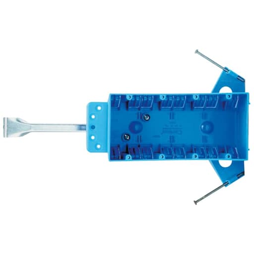 Thomas & Betts Co - Carlon B455AH 4-Gang Nail-On New Work Box, w/Nails & Hanger Bar, 55 cu.in.