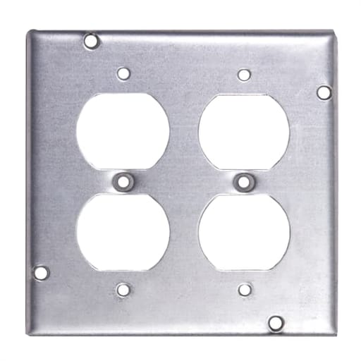 Thomas & Betts Co - Steel City RSL-8 4-11/16 Square 2 Duplex Receptacles Steel Cover
