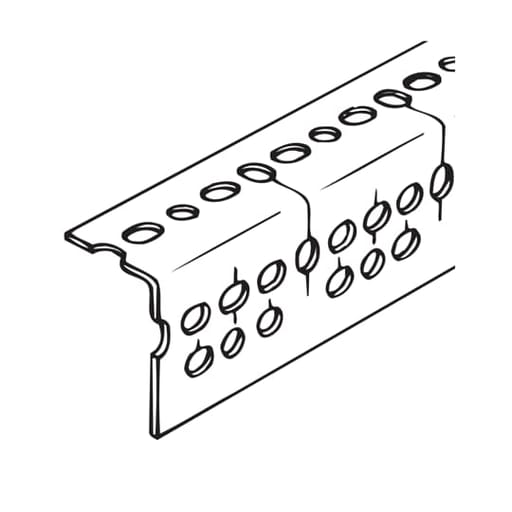 Thomas & Betts Co - Kindorf RA-225-10 10 Foot x 2-3/8 Inch x 1-5/8 Inch 14 Gauge Steel Heavy Duty Slotted Right Angle Channel