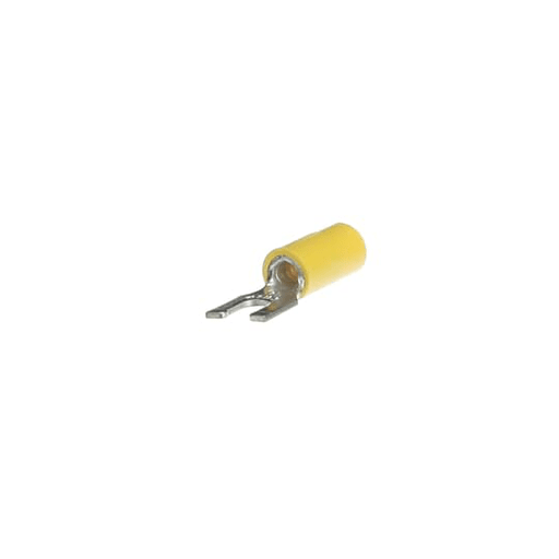 Thomas & Betts Co - Thomas & Betts 10RC-8FL 12-10 AWG Wire Range #8 Bolt Hole Yellow Insulated Vinyl Locking Fork Terminal