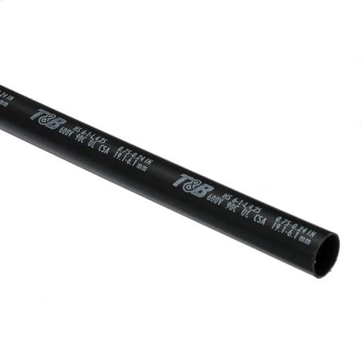 Thomas & Betts Co - Thomas & Betts HS6-1-4 48" Heat Shrink Tubing, Heavy-Wall, 0.75" Min Expanded I.D., #6 - #1 Range - Black