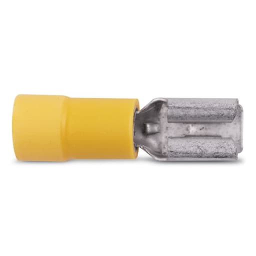 Thomas & Betts Co - Catamount TV10-250FD-XV 12 to 10 AWG Yellow Electrotinned Brass Vinyl Insulated Female Disconnect