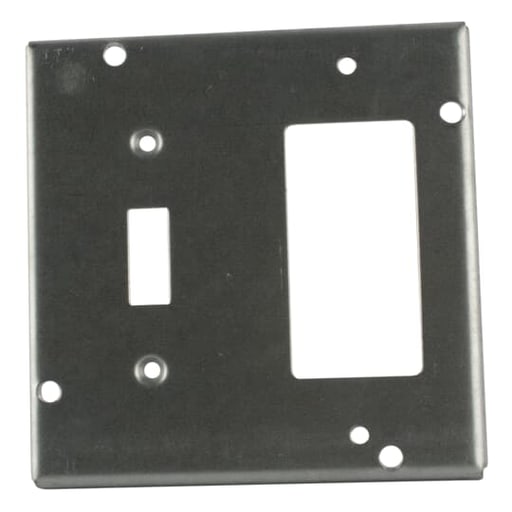 Thomas & Betts Co - Steel City RSL-18 4-11/16 Square 1 Ground Fault Receptacle and 1 Toggle Switch Steel Cover