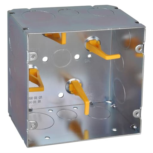 Thomas & Betts Co - Steel City 82181T-1234-1 5" Square Steel Telecommunication Box, 2-7/8" Deep, 64cu.in., 1/2", 3/4", 1" Knockouts
