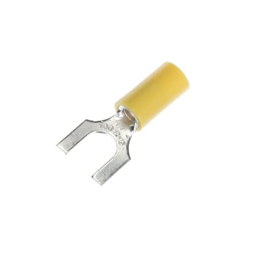Thomas & Betts Co - Thomas & Betts 10RC-14F 12 to 10 AWG 1/4 Inch Stud Yellow Electrotinned Copper Vinyl Insulated Fork Terminal