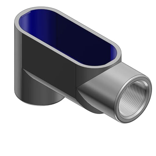Thomas & Betts Co - Thomas & Betts LB67 2" LB-Shape Conduit Body w/ BlueKote® Internal Coating, Form-7