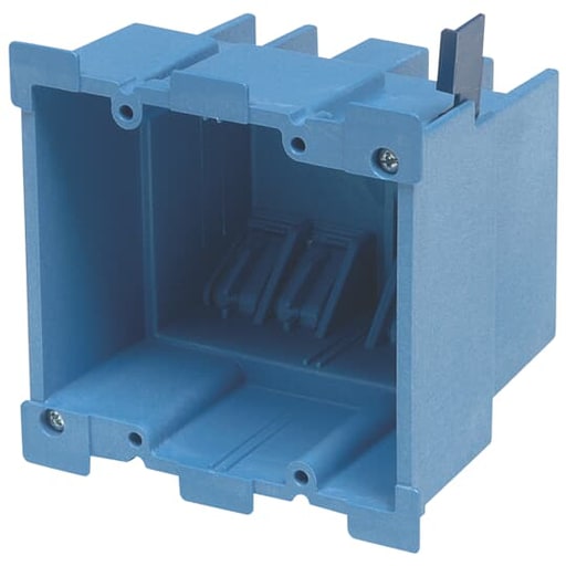 Thomas & Betts Co - Carlon BH234R 2-Gang PVC SuperBlue® Old Work Box w/ Ears & Swing Clamps, 3.59" Deep, 34 cu.in.