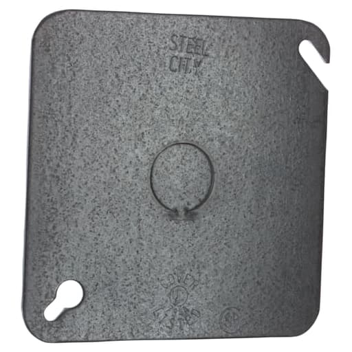 Thomas & Betts Co - Steel City 72C6 4-11/16" Steel Square Box Cover, Flat with 1/2" Knockout