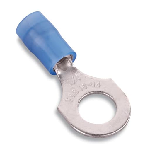 Thomas & Betts Co - Thomas & Betts RB713 Nylon-Insulated Ring Terminal - #18-14, 1/4"bolt (1000/Box)
