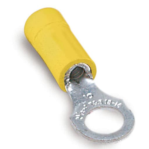 Thomas & Betts Co - Catamount TV10-38R-L 12 to 10 AWG 3/8 Inch Stud Yellow Electrotinned Copper Vinyl Insulated Ring Terminal